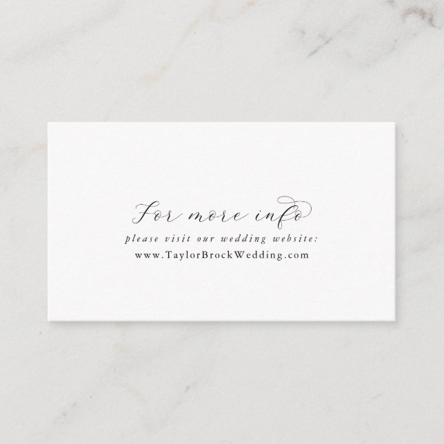 Elegant Script Wedding Website Enclosure Card (Front)