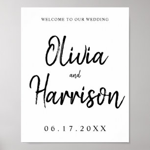 Elegant Script Wedding Welcome Sign