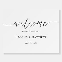 Elegant Script Welcome Wedding Foam Board Sign