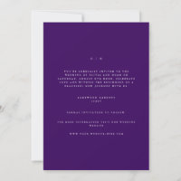 Elegant Script White & Purple Save The Date Card