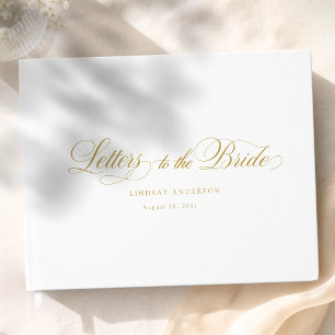 Elegant Scripted Font White Bridal Shower Guest Book