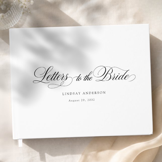 Elegant Scripted Font White Bridal Shower Guest Book (Elegant Scripted Font White Bridal Shower Guest Book)