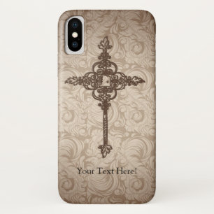 Elegant Scroll Christian Cross w/Swirl Background Case-Mate iPhone Case