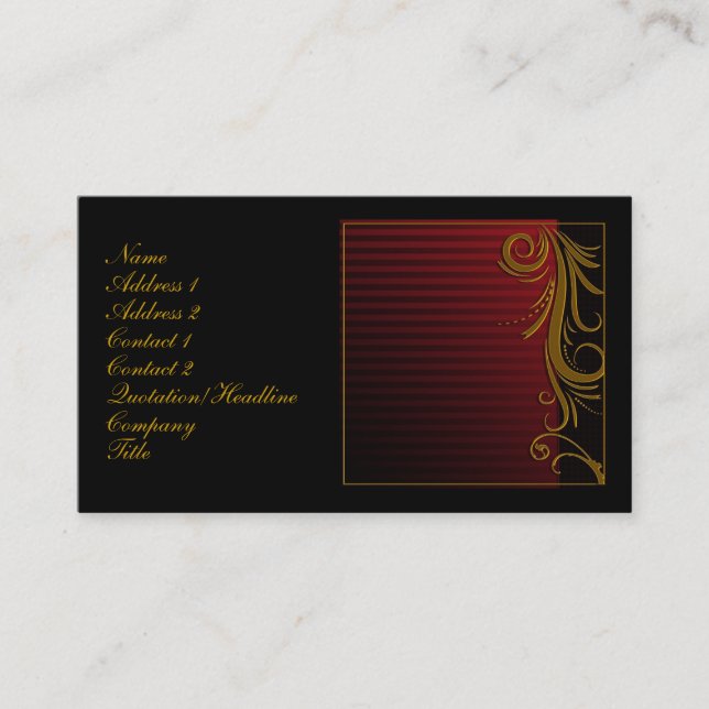 Elegant Scroll Design Business Card (Front)