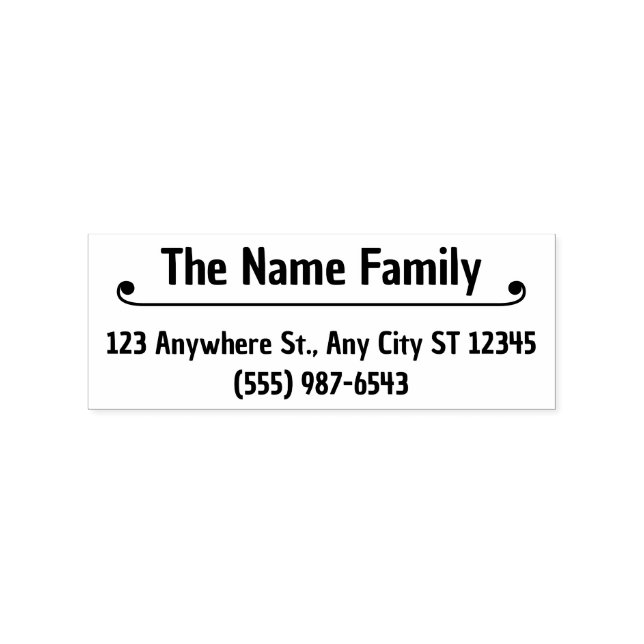 Elegant Scroll Family Return Address Personal  Rubber Stamp (Imprint)