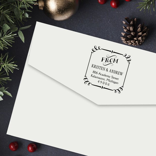 Elegant Scroll Framed From Return Address Self-inking Stamp (Creator Uploaded)