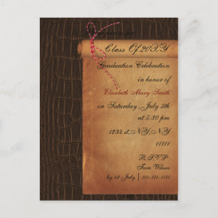 elegant scroll Graduation party Invitation Postcard