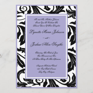 Elegant Scroll Lavender Wedding Invitations