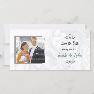 Elegant Scroll Wedding Save the Date Photocards