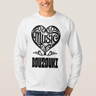 Elegant Scrolled Heart for Bouzouki Lovers T-Shirt