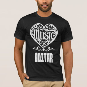 Elegant Scrolled Heart for Guitar Lovers T-Shirt