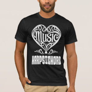 Elegant Scrolled Heart for Harpsichord Lovers T-Shirt