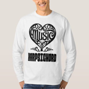 Elegant Scrolled Heart for Harpsichord Lovers T-Shirt