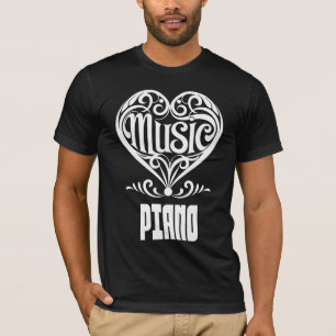 Elegant Scrolled Heart for Piano Lovers T-Shirt