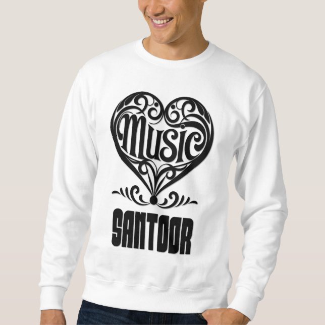 Elegant Scrolled Heart for Santoor Lovers Sweatshirt (Front)