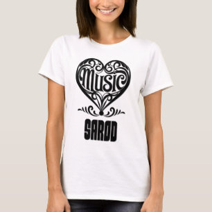 Elegant Scrolled Heart for Sarod Lovers T-Shirt