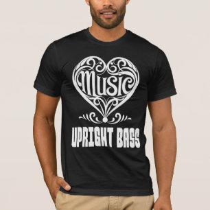 Elegant Scrolled Heart for Upright Bass Lovers T-Shirt
