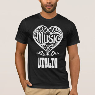 Elegant Scrolled Heart for Violin Lovers T-Shirt