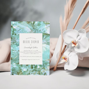 Elegant Sea Glass Crystal Bridal Shower Invitation