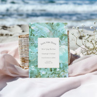 Elegant Sea Glass Crystal Save the Date