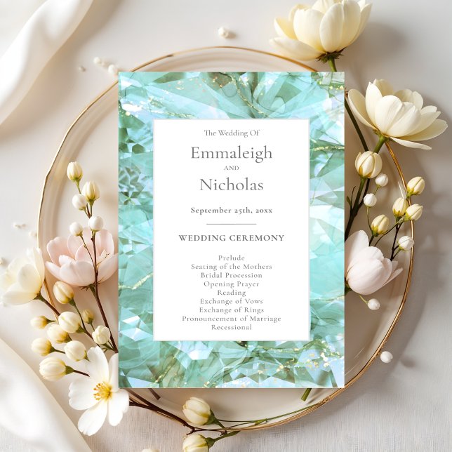 Elegant Sea Glass Gemstone Wedding Programs (Creator Uploaded)