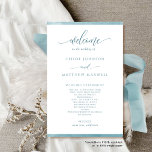 Elegant Sea Glass Watercolor Frame Wedding Program<br><div class="desc">Elegant sea glass Wedding program featuring delicate sea glass watercolor border stripes framing your wedding program details. Ability to make text changes and adjustments by selecting customize further. Front with wedding ceremony details, back with wedding party names and thank you message for your guests or any other text you like,...</div>