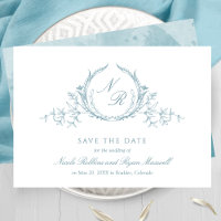 Elegant Sea Glass Watercolor Monogram Calligraphy