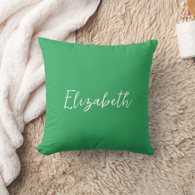 Elegant Sea Green Replace Your Own Name Cushion (Blanket)