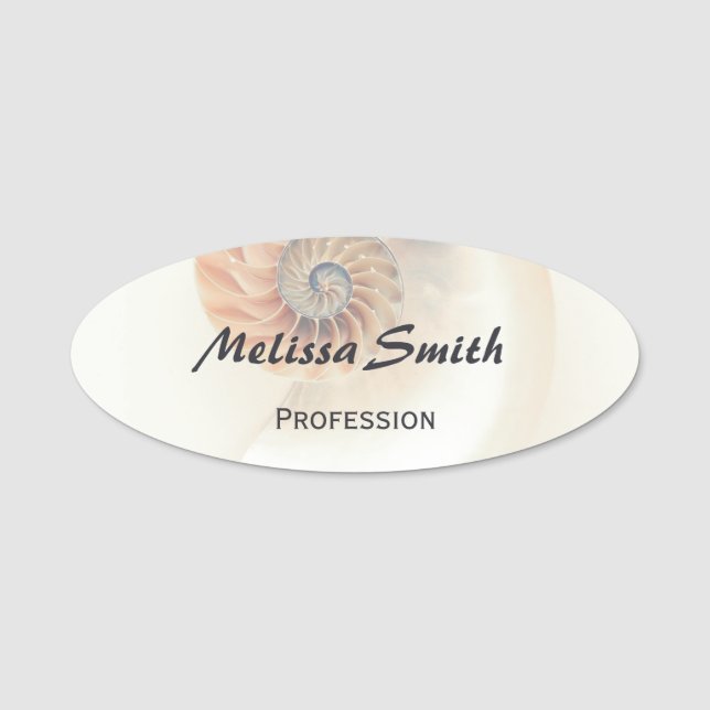 Elegant Sea Shell Name Tag (Front)