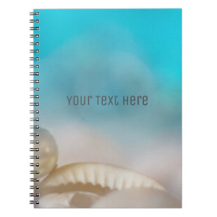 Elegant Sea Shells Blue Tropical Beach Chic Modern Spiral Notebook