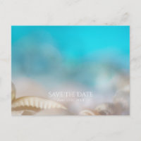 Elegant Sea Shells Blue Tropical Save the Date