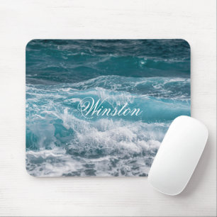 Elegant Sea Wave Pattern Personalized Mouse Pad