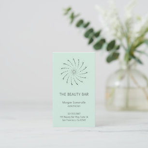 Elegant Seafoam Green Abstract Flower Modern Business Card