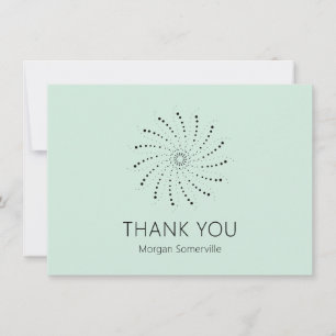 Elegant Seafoam Green Abstract Flower Modern Thank You Card