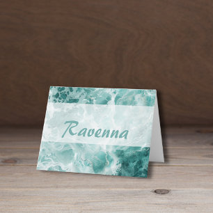 Elegant Seafoam Silver Wedding Color Name Note Card