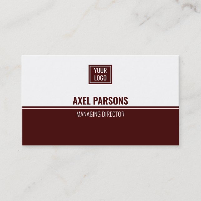 Elegant Seal Brown And White Business Card (Front)
