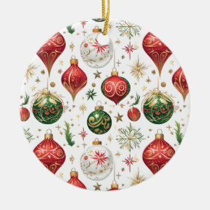 "Elegant Seamless Christmas Ornament Pattern 