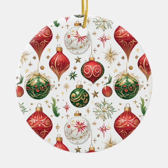 "Elegant Seamless Christmas Ornament Pattern  (Front)