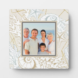 Elegant Seashell Beach Marine Personalised Photo Plaque