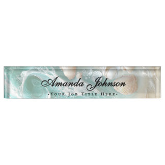 Elegant Seashells Beach Script Nameplate