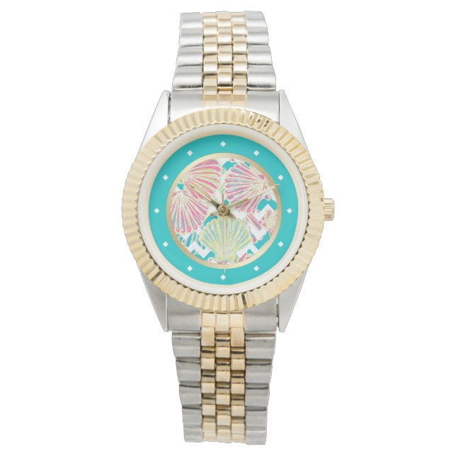 Elegant Seashells Chevron Watch (Front)
