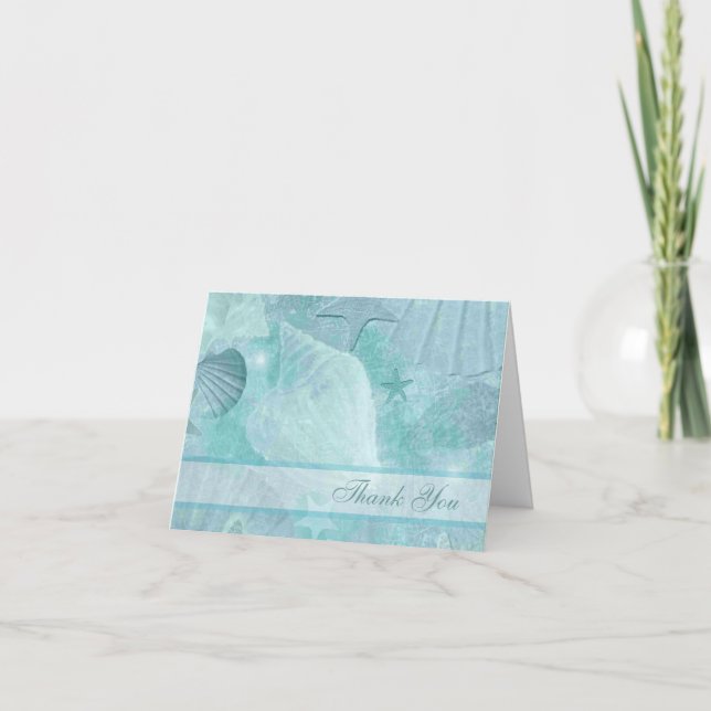Elegant Seashells Custom Thank You Card (Front)