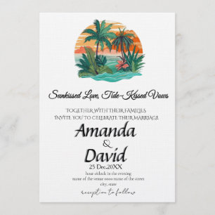 Elegant Seaside Beach Wedding Invitation