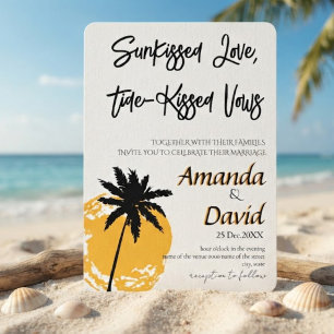 Elegant Seaside Beach Wedding Invitation