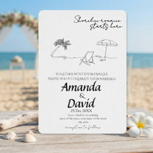Elegant Seaside Beach Wedding Invitation