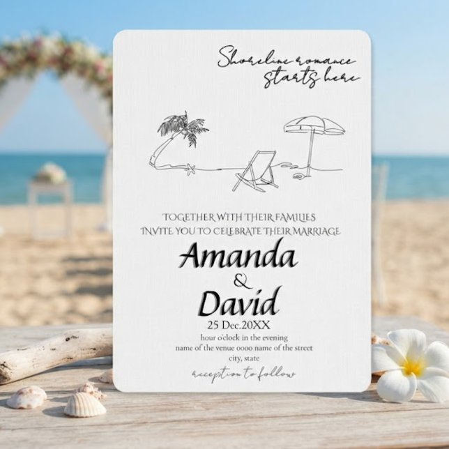 Elegant Seaside Beach Wedding Invitation (Creator Uploaded)