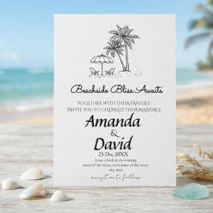 Elegant Seaside Beach Wedding Invitation