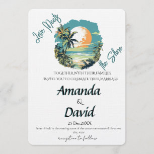 Elegant Seaside Beach Wedding Invitation