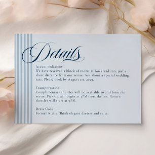 Elegant Seaside Coastal Blue Stripe Details RSVP Card