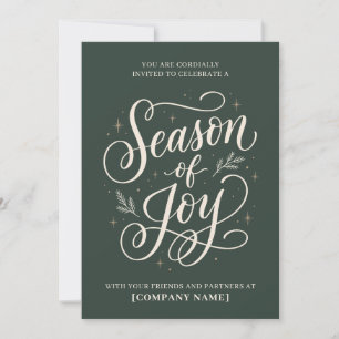 Elegant Season of Joy Corporate Holiday Invitation